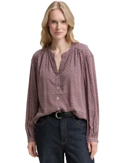 Loose Fit Bluse mit Muster red geometric minimal design