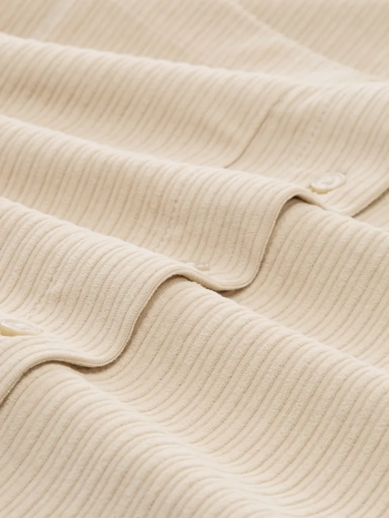 Loose Fit Cordbluse sand stone beige