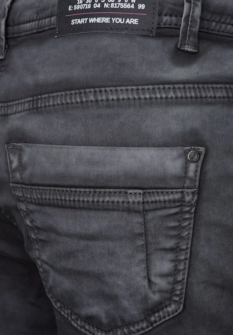Loose Fit Damenhose dark silver
