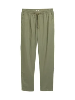 Loose Fit Hose mit Leinenanteil tree moss green
