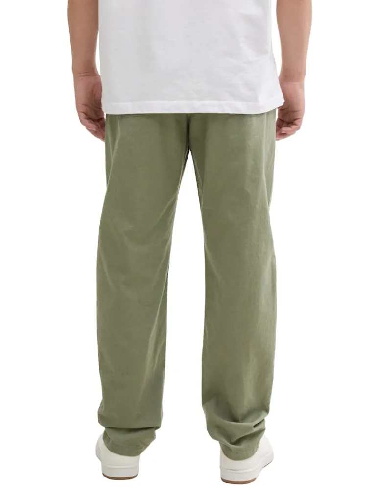 Loose Fit Hose mit Leinenanteil tree moss green