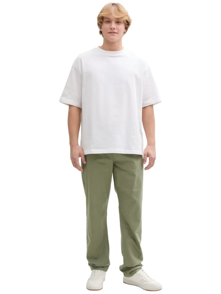 Loose Fit Hose mit Leinenanteil tree moss green
