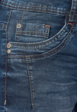 Loose Fit Jeans mid blue used wash