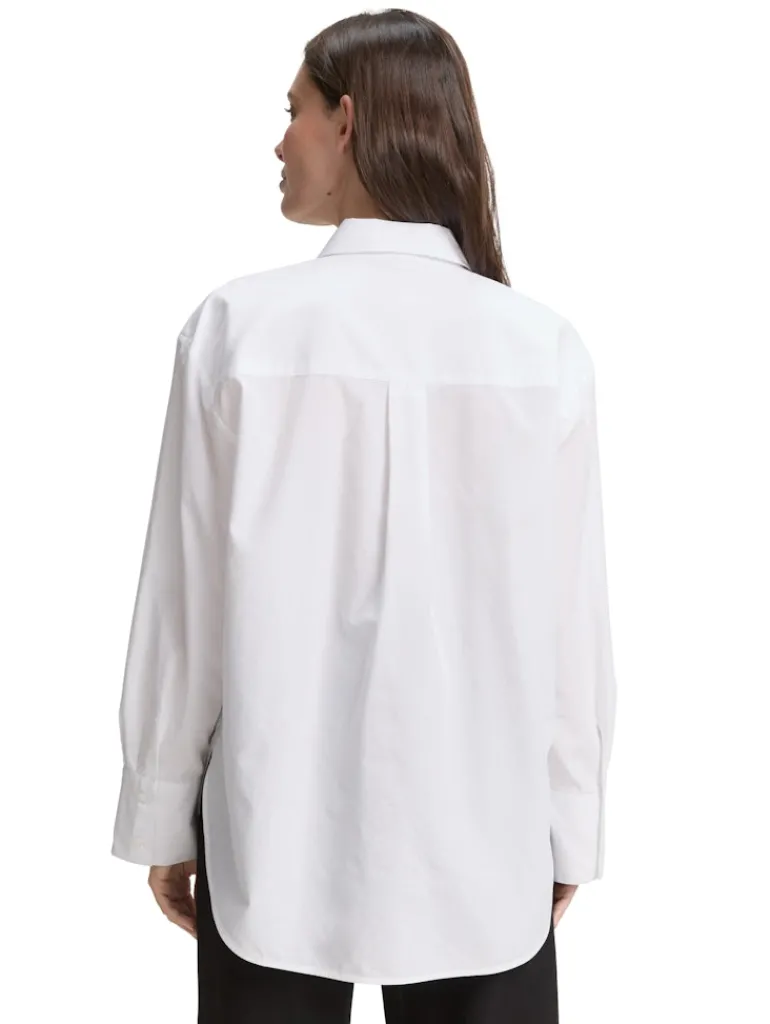 Loose Fit Popeline Hemdbluse white