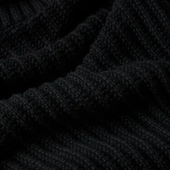 Loose turtle knit wmn dk black