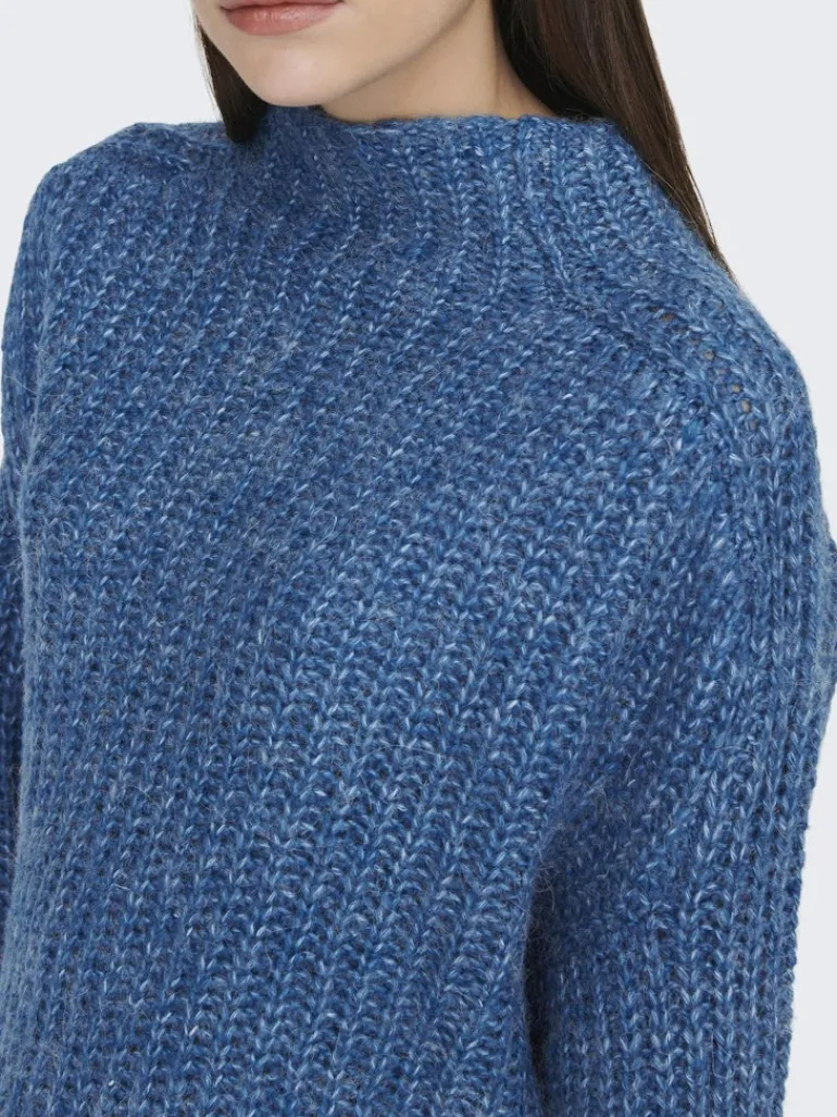 LSUANAIS WOOL L/S HIGHNECK PULLOVER KNT blue sapphire