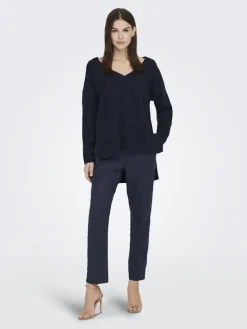 LSUKAYLA WOOL L/S V-NECK PULLOVER KNT night sky
