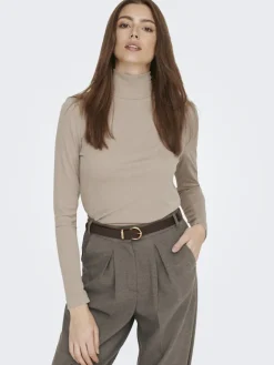 LSUPRIMO TENCEL L/S HIGHNECK TOP JRS natural