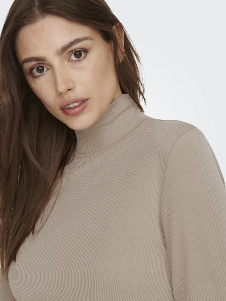 LSUPRIMO TENCEL L/S HIGHNECK TOP JRS natural