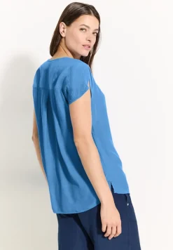 Luftige Viskose Bluse azure blue