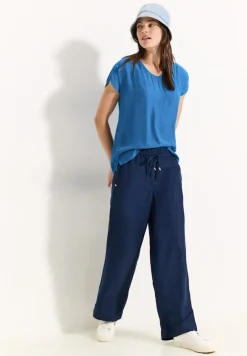 Luftige Viskose Bluse azure blue