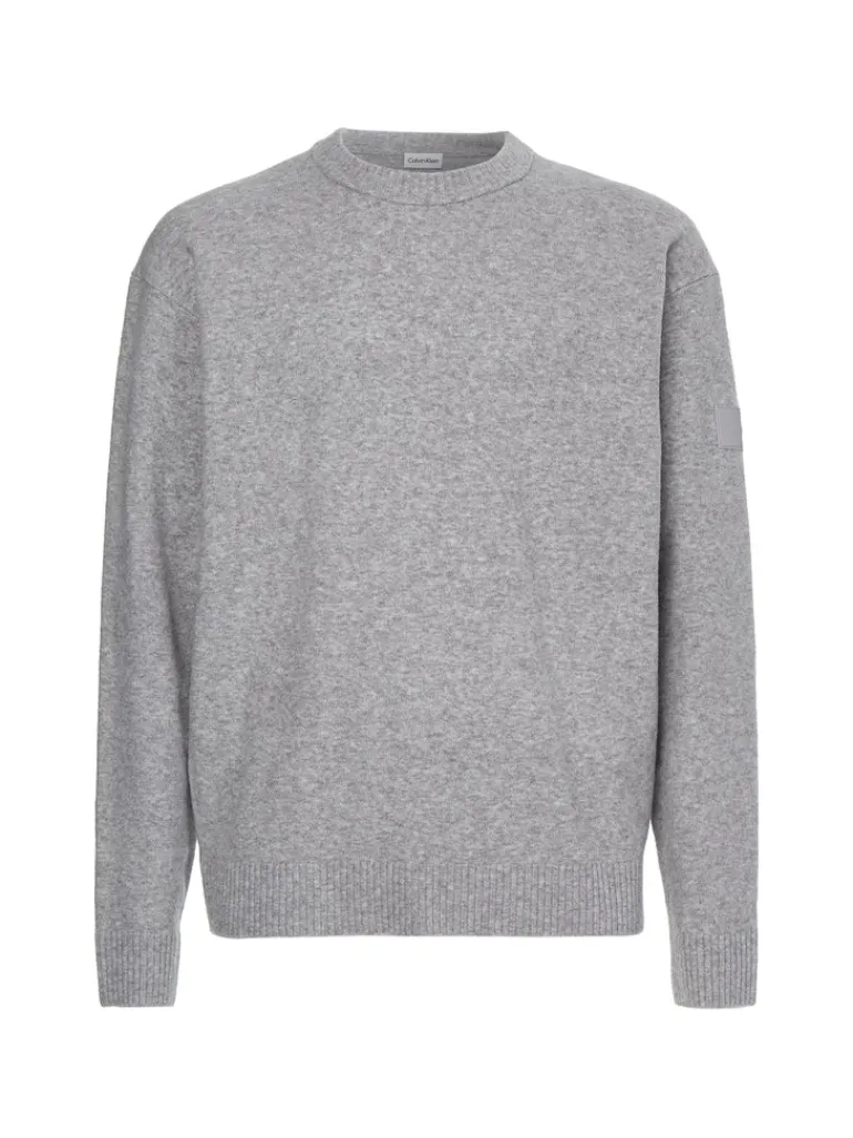 LYCRA BLEND COMFORT FIT SWEATER light grey heather