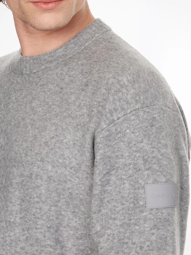 LYCRA BLEND COMFORT FIT SWEATER light grey heather