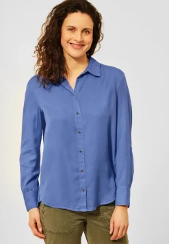 Lyocell Bluse in Unifarbe forever blue