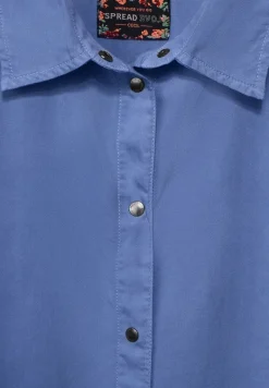 Lyocell Bluse in Unifarbe forever blue