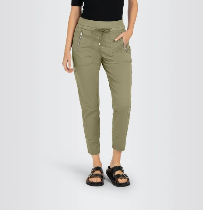 MAC JEANS - EASY, Authentic stretch gabardine grün