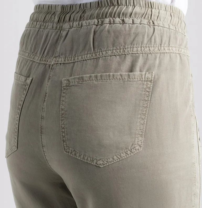 MAC JEANS - EASY, Cotton linen tencel grün
