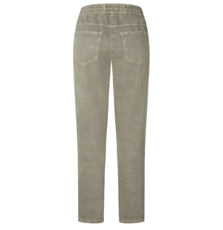 MAC JEANS - EASY, Cotton linen tencel grün
