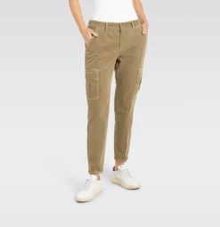 MAC JEANS - RICH CARGO, Baby soft corduroy grün