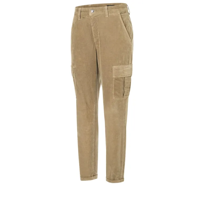 MAC JEANS - RICH CARGO, Baby soft corduroy grün