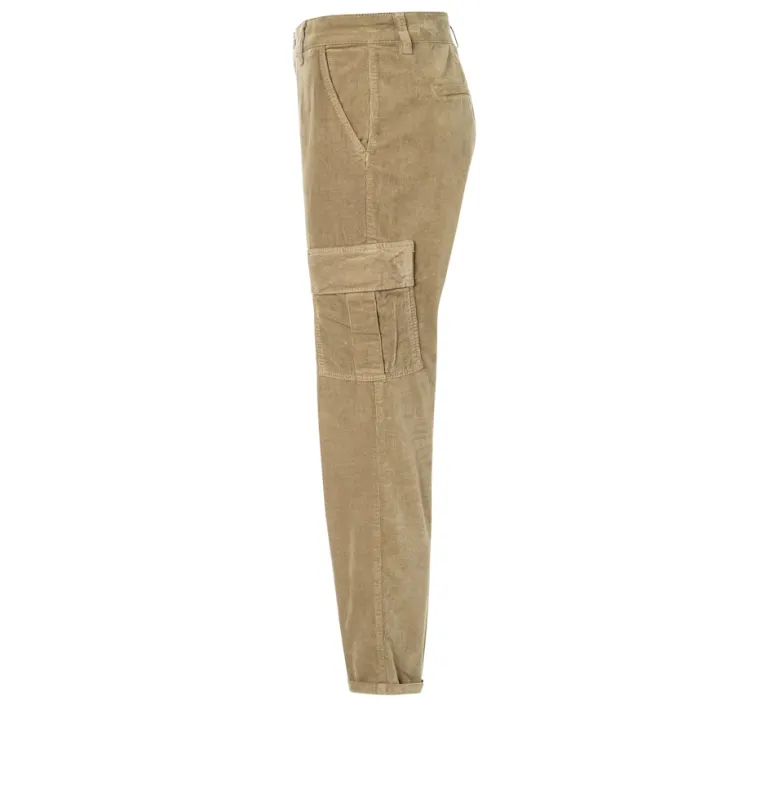 MAC JEANS - RICH CARGO, Baby soft corduroy grün