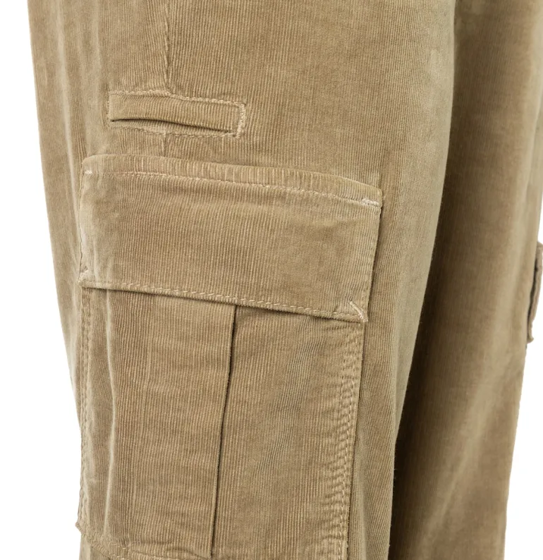 MAC JEANS - RICH CARGO, Baby soft corduroy grün