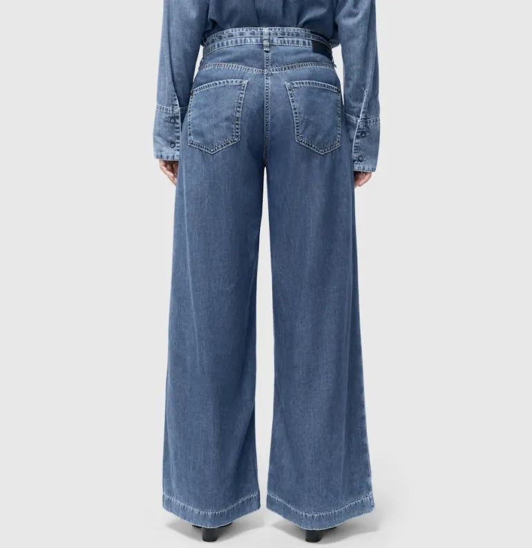 MAC JEANS - WENDY, Fluid tencel blau