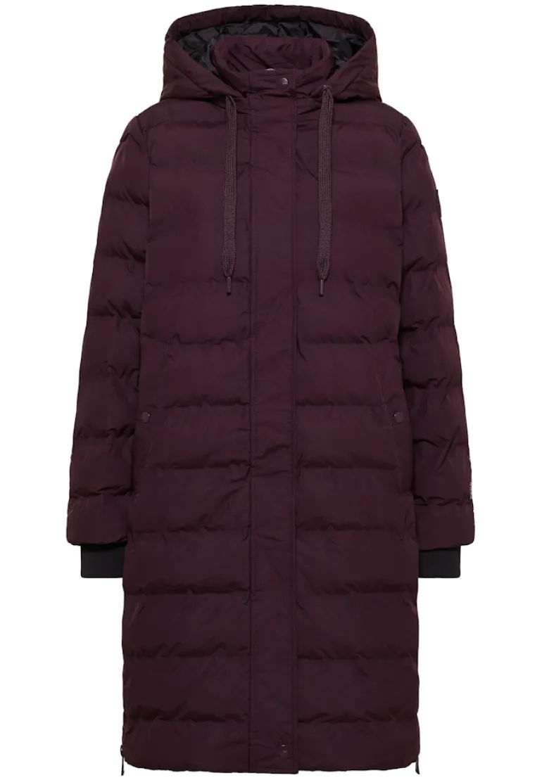 Mantel mit nahtloser Steppung dark plum