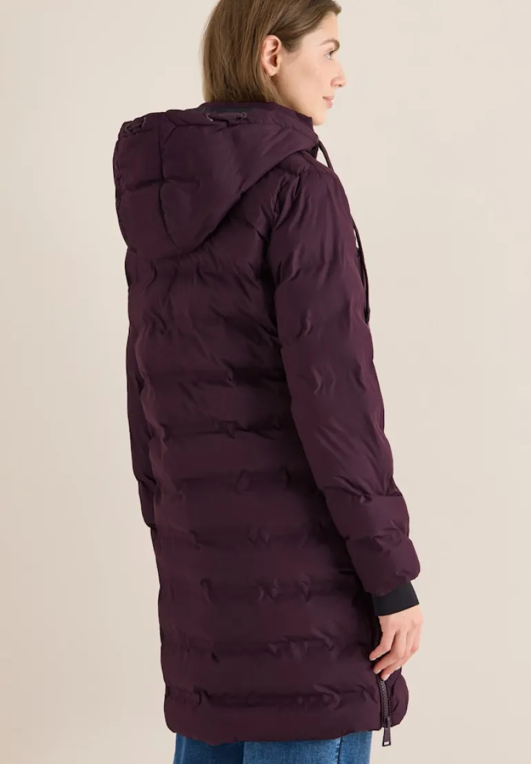 Mantel mit nahtloser Steppung dark plum