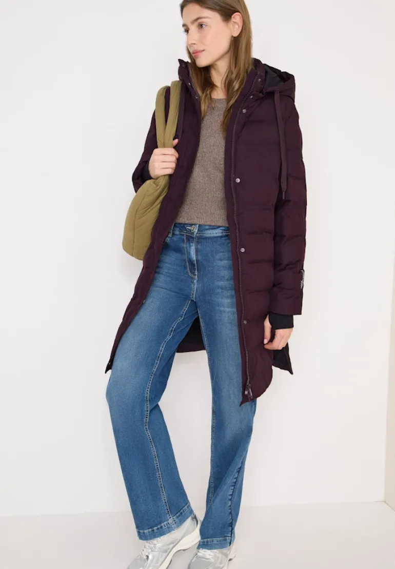 Mantel mit nahtloser Steppung dark plum