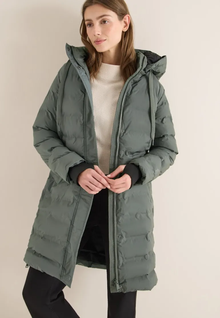 Mantel mit nahtloser Steppung pastel olive