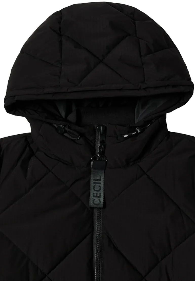 Mantel mit Rucksack Strings black