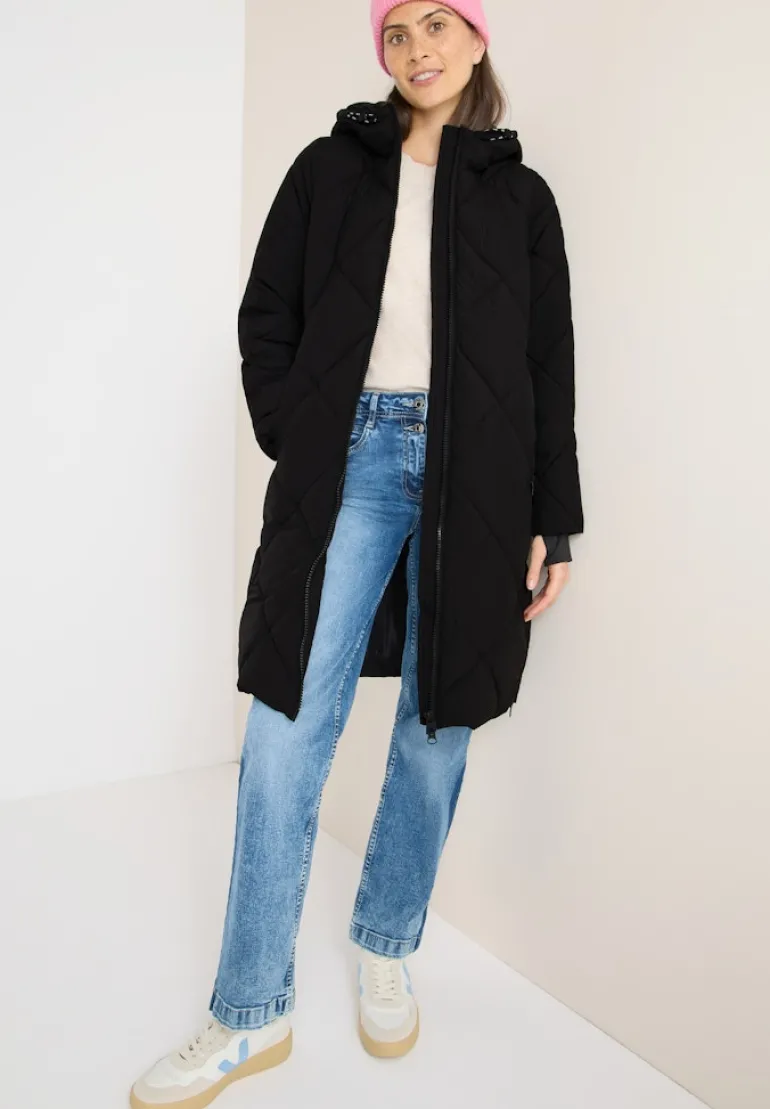 Mantel mit Rucksack Strings black