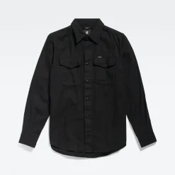 Marine Slim Shirt ls dk black gd