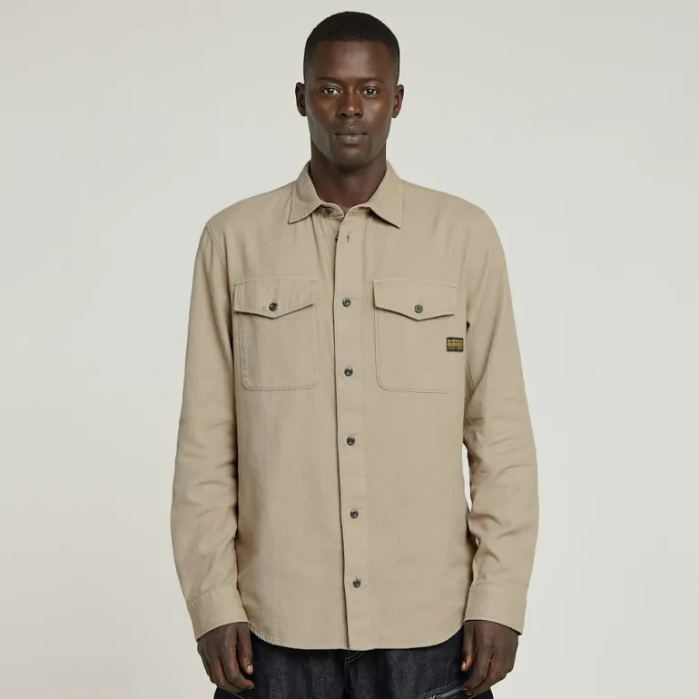 Marine Slim Shirt ls vintage khaki gd