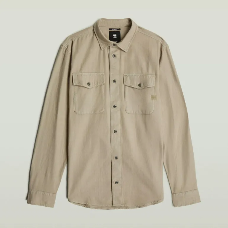 Marine Slim Shirt ls vintage khaki gd