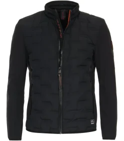 Materialmixjacke blau