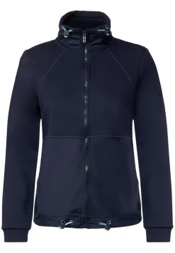 Materialmix Strickjacke deep blue