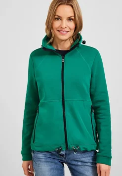Materialmix Strickjacke smaragd green