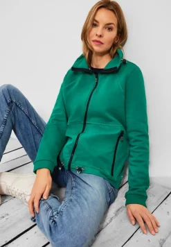 Materialmix Strickjacke smaragd green