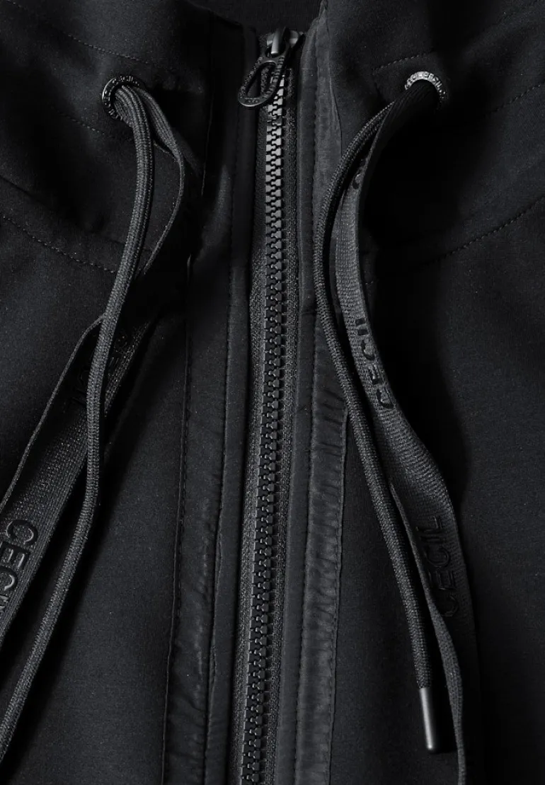 Materialmix Sweatjacke black