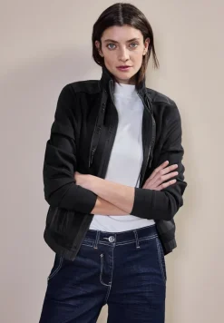 Materialmix Sweatjacke black