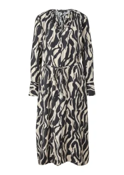 Maxikleid mit Allover-Print creme
