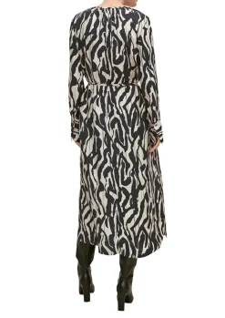 Maxikleid mit Allover-Print creme