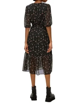 Maxi-Kleid mit All-over-Print schwarz