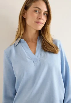 Melange Bluse light sky blue melange