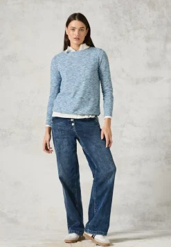 Melange-Shirt multi aqua melange