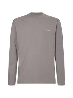 MICRO LOGO LS MOCK NECK T-SHIRT grey asphalt