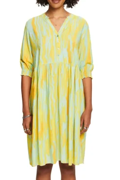 Midikleid mit Print citrus green