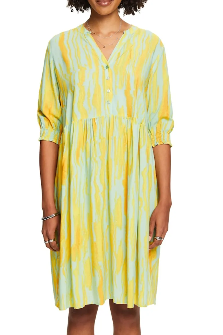 Midikleid mit Print citrus green